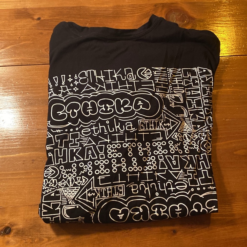 Ethika Teardrop Black Graphic Tee - Used Condition